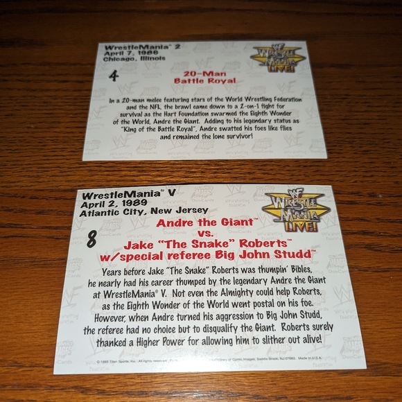 Andre The Giant WWF Wrestlemania Live! 4" x 6" PhotoCards Set - Picture 2 of 2